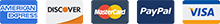 Accepted payment methods: American Express, Discover, Mastercard, PayPal and Visa