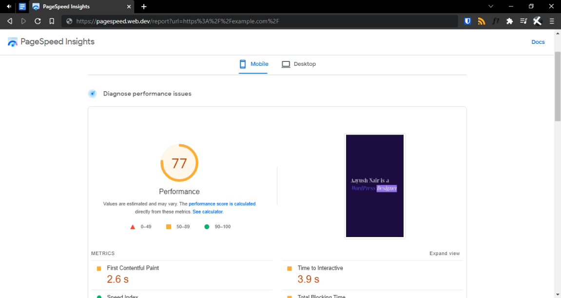 GTmetrix vs Pagespeed Insights