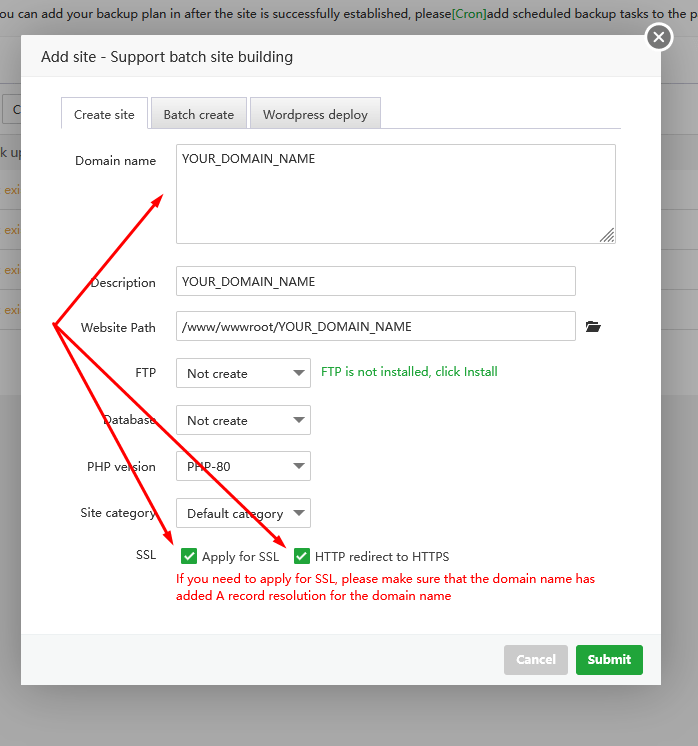 Error when applying SSL - aaPanel - Hosting control panel. One-click  LAMP/LEMP.