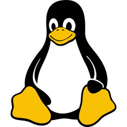 The official Linux logo featuring the text 'Linux' in black with an orange swoosh underneath, accompanied by Tux the penguin on the right.